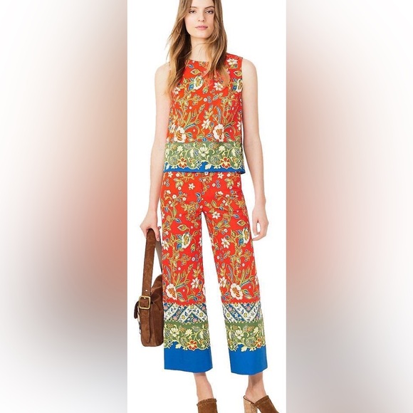 NWT Tory Burch Dayton Crop Pant in Samba Batik Floral - Picture 9 of 14